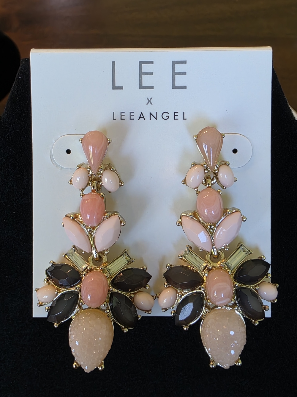 LEE x LeAngel Pink Floral Drop Earrings